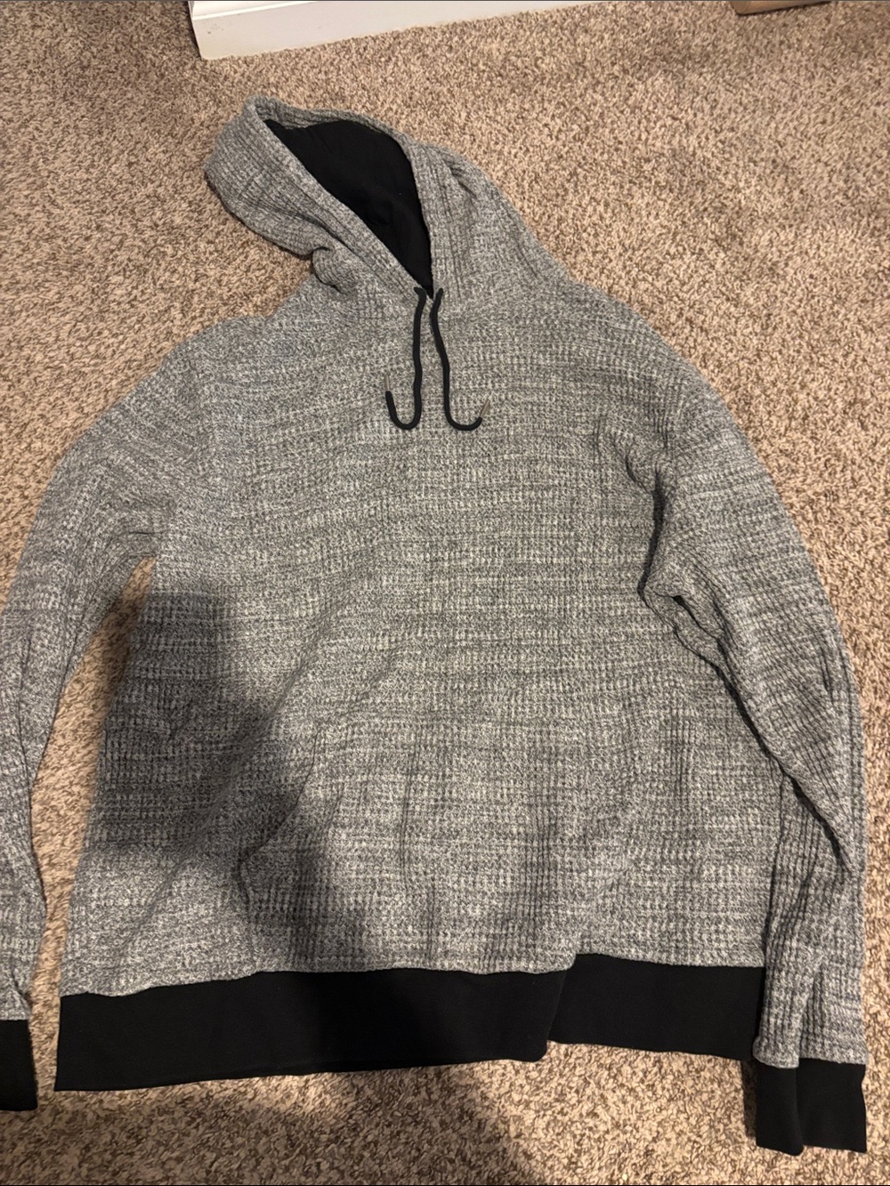 Men's Gray Knit Hoodie Sweater